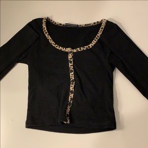 Black leopard print long sleeve